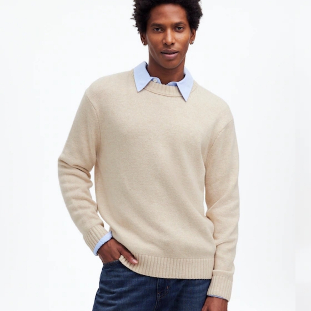 Madewell Crewneck Sweater in SoftWool Cashmere Blend NT046 Size L
